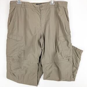 REI Co-op Mens Convertible Hiking Pants 38x30 Zip Off Cargo Nylon Taupe